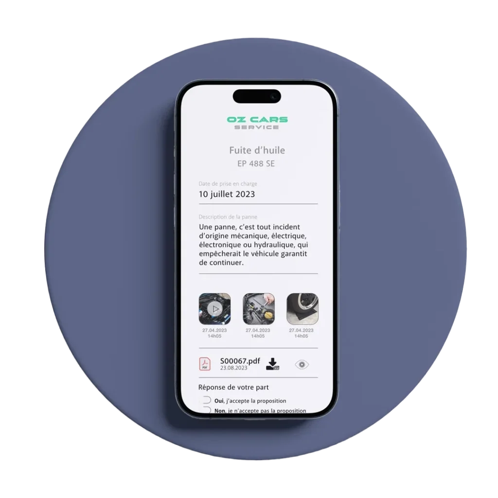Application Mobile OZ CAR SERVICES
